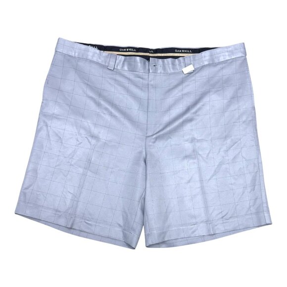 Oak Hill Mens Gray Checkered Polyester Shorts Size 48 Chino Casual Golf Big Tall - Picture 1 of 6